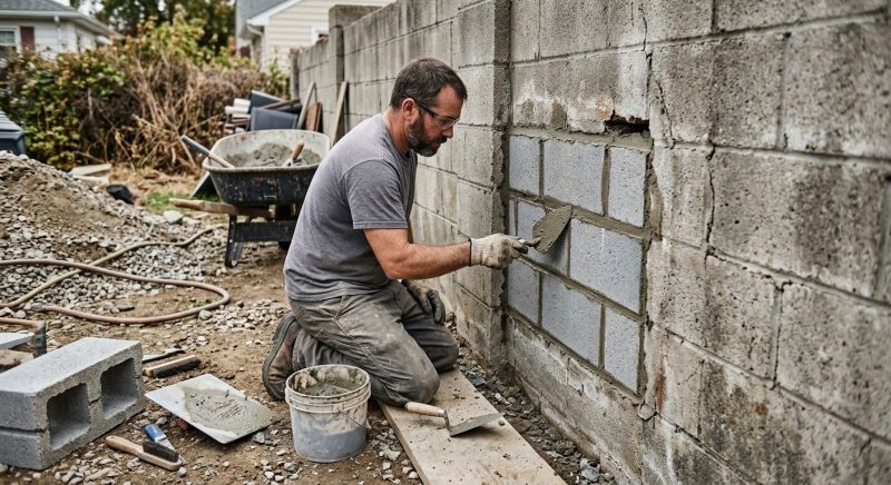 Cinder Block Wall Repair in Gardena, CA