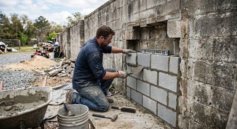 Cinder Block Wall Repair in Reseda, CA