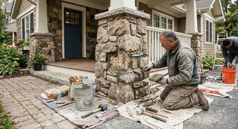 Stone Column Repair in Burbank, CA